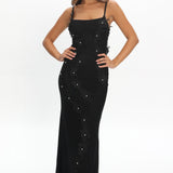 Like I'm Dreaming Floral Pearl Maxi Dress Black