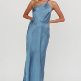 Aubrianna One-Shoulder Strappy Back Dress Midnight Blue