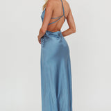 Aubrianna One-Shoulder Strappy Back Dress Midnight Blue