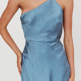 Aubrianna One-Shoulder Strappy Back Dress Midnight Blue