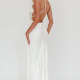 Aubrianna One-Shoulder Strappy Back Dress White