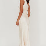 Always Golden One-Shoulder Midi Dress Champagne