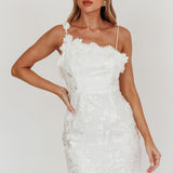 Saskia Floral Embroidery Mini Dress White