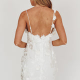 Saskia Floral Embroidery Mini Dress White