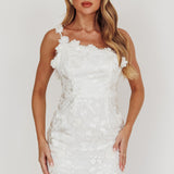 Saskia Floral Embroidery Mini Dress White