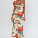 Days Ahead Mesh Overlay Maxi Dress Floral Pink