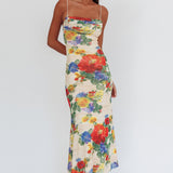 Days Ahead Mesh Overlay Maxi Dress Floral Pink