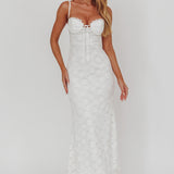 Passione Tied Bust Lace Maxi Dress White