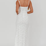 Passione Tied Bust Lace Maxi Dress White