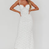 Passione Tied Bust Lace Maxi Dress White