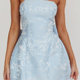 Melty Kisses Bow Mini Dress Blue