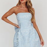 Melty Kisses Bow Mini Dress Blue