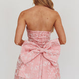 Melty Kisses Bow Mini Dress Pink