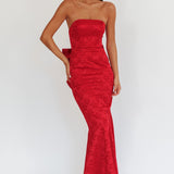 Melty Kisses Bow Back Maxi Dress Wine
