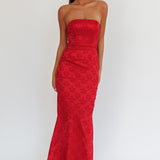 Melty Kisses Bow Back Maxi Dress Wine