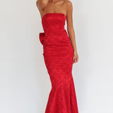 Melty Kisses Bow Back Maxi Dress Wine