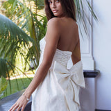 Melty Kisses Bow Mini Dress Cream
