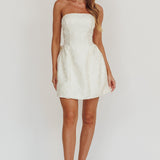 Melty Kisses Bow Mini Dress Cream