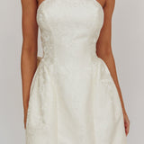 Melty Kisses Bow Mini Dress Cream