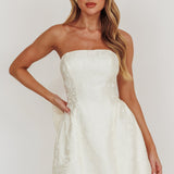 Melty Kisses Bow Mini Dress Cream