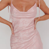 Belonging Cowl Neck Tied Shoulders Maxi Dress Blush