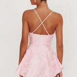 July Jacquard Crossover Straps Romper Baby Pink
