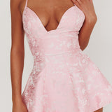 July Jacquard Crossover Straps Romper Baby Pink