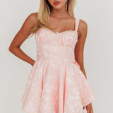 All To You Jacquard Bow Romper Pink