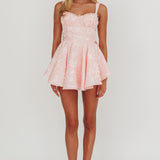All To You Jacquard Bow Romper Pink