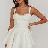 All To You Jacquard Bow Romper White