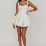 All To You Jacquard Bow Romper White