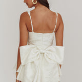 All To You Jacquard Bow Romper White