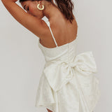 All To You Jacquard Bow Romper White