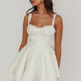 All To You Jacquard Bow Romper White
