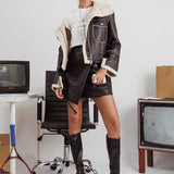 Nessa Vegan Leather Mini Skirt Black
