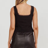 Nessa Vegan Leather Mini Skirt Black