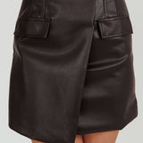 Nessa Vegan Leather Mini Skirt Black