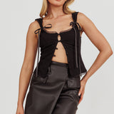 Nessa Vegan Leather Mini Skirt Black