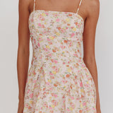 Daisy Day Basque Waist Maxi Dress Floral Pink