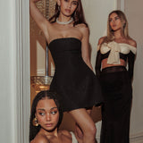 Melodic Strapless Mini Dress Black