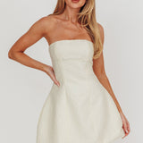 Melodic Strapless Mini Dress Cream
