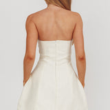 Melodic Strapless Mini Dress Cream