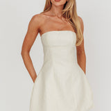 Melodic Strapless Mini Dress Cream