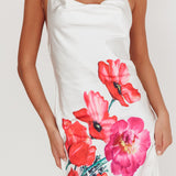 Seren Backless Cowl Neck Maxi Dress White