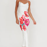 Seren Backless Cowl Neck Maxi Dress White