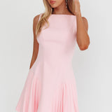 Opulent Accordion Pleat Mini Dress Pink