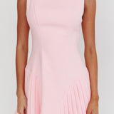 Opulent Accordion Pleat Mini Dress Pink