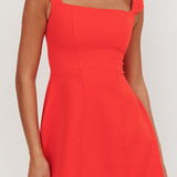 Opulent Cap Sleeve Mini Dress Red