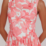 Opulent Low Back Maxi Dress Floral Pink