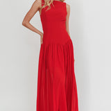 Opulent Low Back Maxi Dress Red